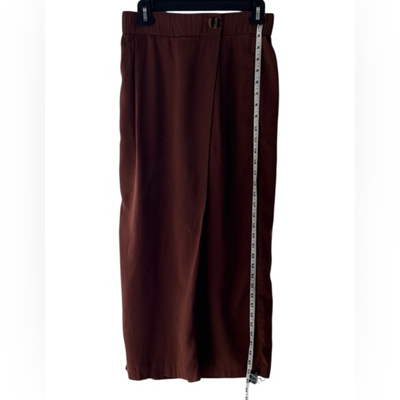Zara Brown Wrap Front Trousers Pants Business Casual Size S EUC - Picture 10 of 11